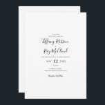 Brölloksinbjudan till Avslappnad av enkel Elegant Inbjudningar<br><div class="desc">Den här enkla inbjudan till avslappnad av bröllop i elegant är perfekt för ditt moderna minimalistiska svarta och vita bröllop. Utformningen har minimalt teckensnitt för contemporary tillsammans med formell kalligrafi. Behålla den som den är,  eller välj att anpassa den med egna teckningar eller foton!</div>