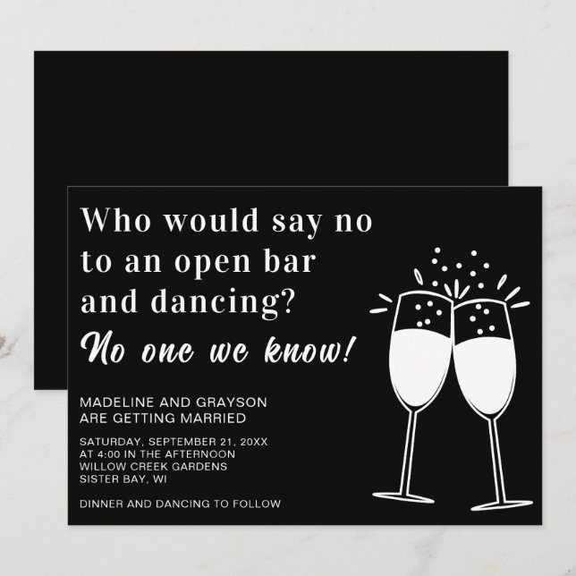 Brölloksinbjudan till Avslappnaden från Pub på den Inbjudningar (Fram/baksida)