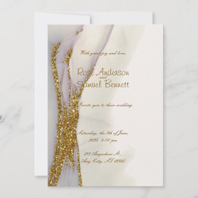 Brölloksinbjudan till Bläck-bröllopet, handgjord a Inbjudningar (Framsida)