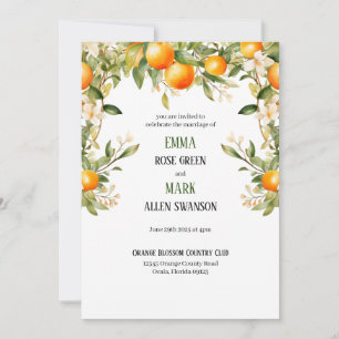 Brölloksinbjudan till Blommarna orange Swag Inbjudningar