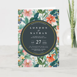 Brölloksinbjudan till Blommigt av häftig botanisk Inbjudan