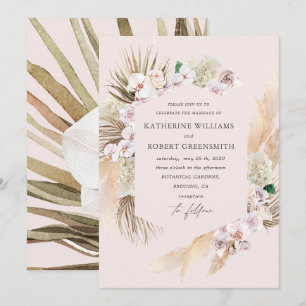 Brölloksinbjudan till blommigt för tropisk elegant inbjudningar