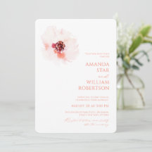 Brölloksinbjudan till Blommigt med vattenfärg i el