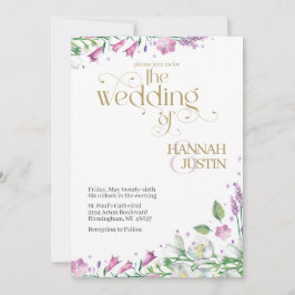 Brölloksinbjudan till Blommigtar i elegant Vår Inbjudningar