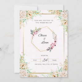 Brölloksinbjudan till Blommigten elegant | Anpassa Inbjudningar