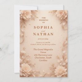 Brölloksinbjudan till Blommigten elegant | Anpassa Inbjudningar