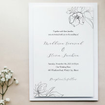 Brölloksinbjudan till Blommigten elegant Hand ploc