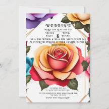 Brölloksinbjudan till Blommigten elegant