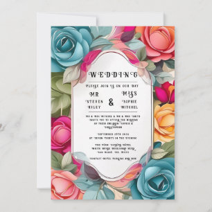 Brölloksinbjudan till Blommigten elegant Inbjudningar