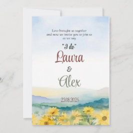 Brölloksinbjudan till Blommigten elegant Inbjudningar