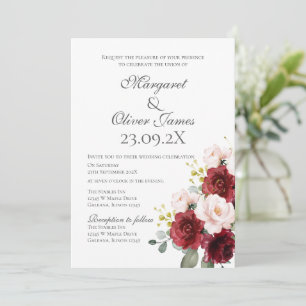 Brölloksinbjudan till Blommigten elegant Inbjudningar