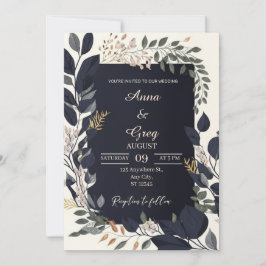 Brölloksinbjudan till Blommigten elegant Inbjudningar