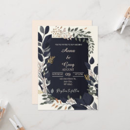 Brölloksinbjudan till Blommigten elegant Inbjudningar