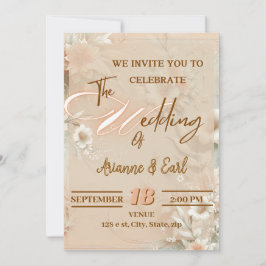 Brölloksinbjudan till Blommigten elegant Inbjudningar