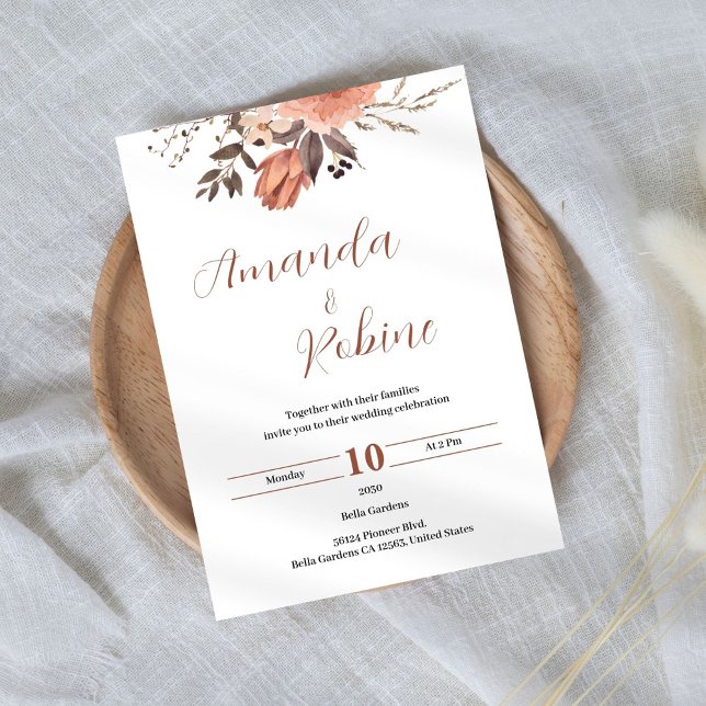 Brölloksinbjudan till Blommigten elegant Inbjudningar (Skapare uppladdad)