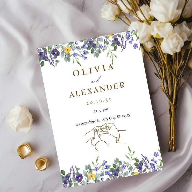 Brölloksinbjudan till Blommigten elegant Inbjudningar (Skapare uppladdad)