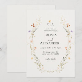 Brölloksinbjudan till Blommigten elegant Inbjudningar