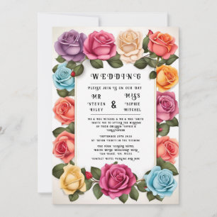 Brölloksinbjudan till Blommigten elegant Inbjudningar