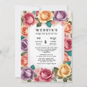 Brölloksinbjudan till Blommigten elegant Inbjudningar