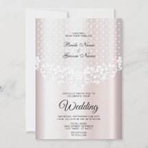 Brölloksinbjudan till Blommigten elegant White Snö