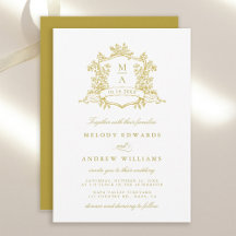 Brölloksinbjudan till Blommigten för guld Classy -