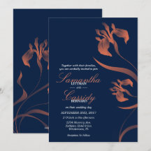 Brölloksinbjudan till Blommigten för marin flotta 