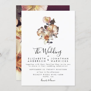 Brölloksinbjudan till Blommigten Modern antika Vin Inbjudningar