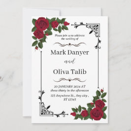 Brölloksinbjudan till Blommigten snyggt | Anpassad Inbjudningar