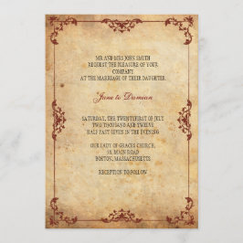 Brölloksinbjudan till Blommigten vintage Inbjudningar