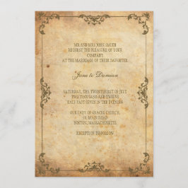 Brölloksinbjudan till Blommigten vintage Inbjudningar