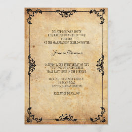 Brölloksinbjudan till Blommigten vintage Inbjudningar