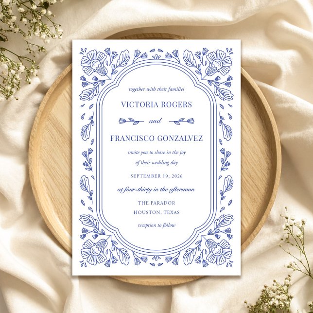 Brölloksinbjudan till Blommigten vintage Romantik Inbjudningar (Vintage Romance Floral Wedding Invitation by Fiesta Valley Print)