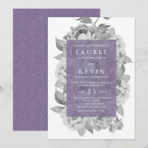 Brölloksinbjudan till Blommigten vintage | Violet