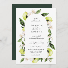 Brölloksinbjudan till botaniska Lemon Arch Ram Inbjudningar