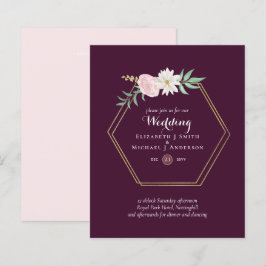 Brölloksinbjudan till BUDGETEN-plommon och Blommig