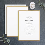 Brölloksinbjudan till elegant Black & Guld Typogra Inbjudningar<br><div class="desc">En underbar typografibröllopsinbjudan för en sommar- eller faller bröllop! Den här vackra eleganten har en guld kant kring en vit inbjudan, med modern svart typografi. En enkel, minimalistisk utformning. Tack så mycket för att ni stöder vårt småföretag. Vi uppskattar det, verkligen! Vi är så lycklig att ni kärlek denna utformning...</div>