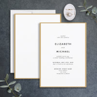 Brölloksinbjudan till elegant Black & Guld Typogra
