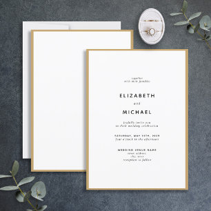 Brölloksinbjudan till elegant Black & Guld Typogra Inbjudningar