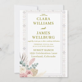 Brölloksinbjudan till elegant Blommigt i provbänk Inbjudningar