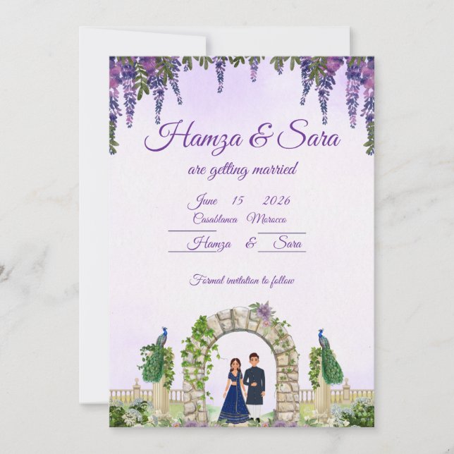 Brölloksinbjudan till elegant Chalkboard | Blommig Inbjudningar (Framsida)