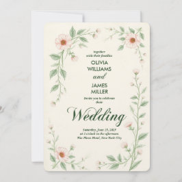 Brölloksinbjudan till elegant Classic Blommigt Inbjudningar
