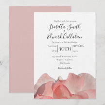 Brölloksinbjudan till elegant Coral Rosa ros Blomm