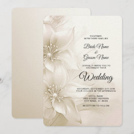Brölloksinbjudan till elegant Ivory White Flowers Inbjudningar