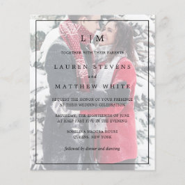 Brölloksinbjudan till Elegant med enkel fotokonfig