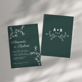 Brölloksinbjudan till elegant minimalistisk Blommi Inbjudningar
