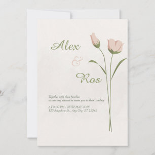 Brölloksinbjudan till elegant minimalistisk Blommi Julkort