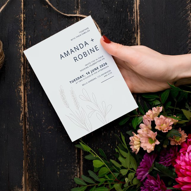Brölloksinbjudan till elegant minimalistisk Chic Inbjudningar (Skapare uppladdad)