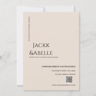 Brölloksinbjudan till elegant QR-kod Inbjudningar