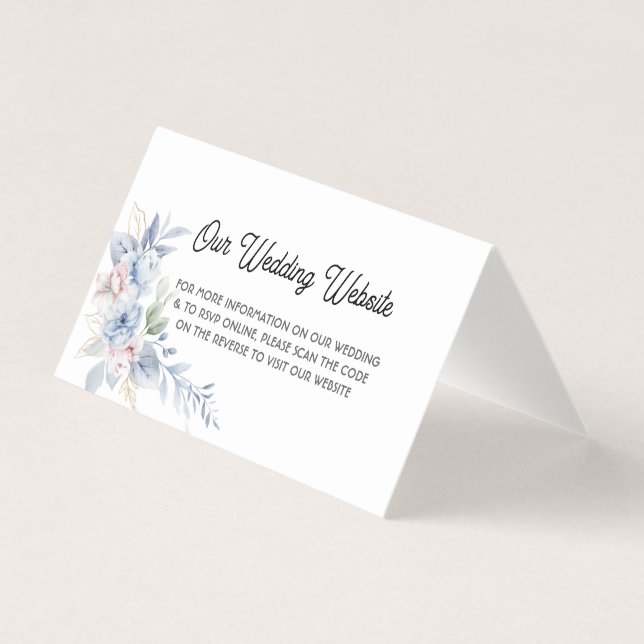 Brölloksinbjudan till elegant QR-kod - mappad Stäl Kort (Framsida)