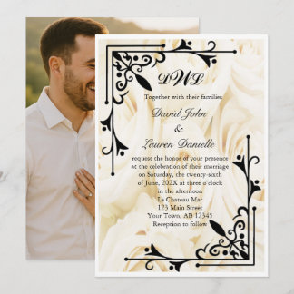 Brölloksinbjudan till elegant Ro Photo Monogram-br Inbjudningar